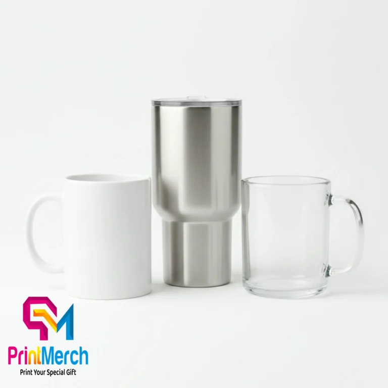 Mug custom bahan keramik, stainless, dan kaca untuk souvenir dan corporate gift