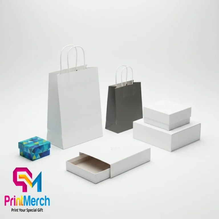 Packaging produk custom berupa paper bag, box, dan kemasan promosi