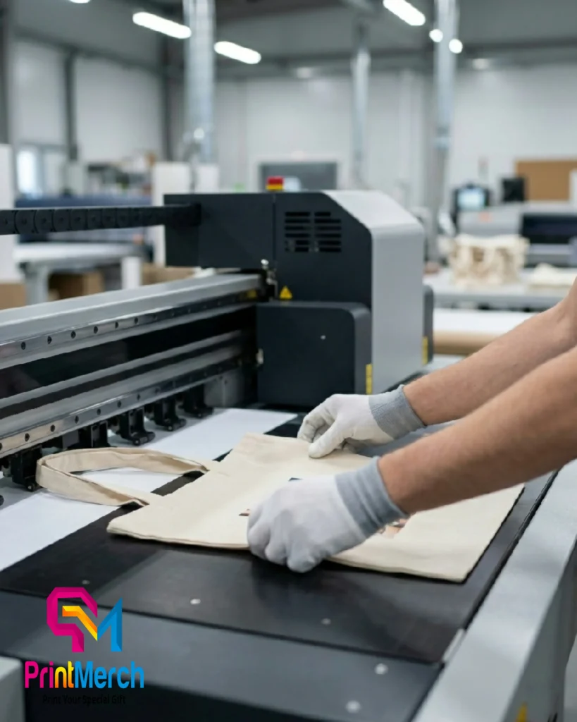 Proses produksi merchandise dan souvenir custom dengan standar kualitas Print Merch