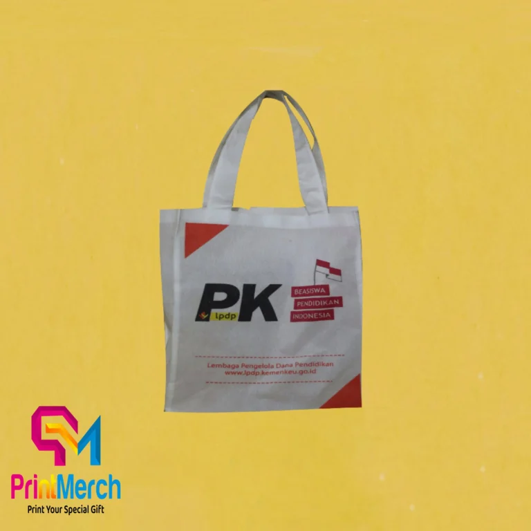 Tas spunbond custom dengan cetak logo perusahaan untuk merchandise